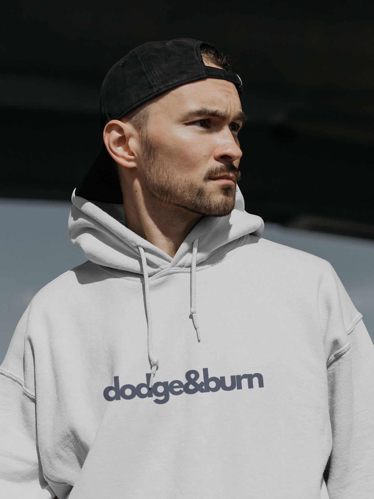 Dodge & Burn Hooded - White Unisex