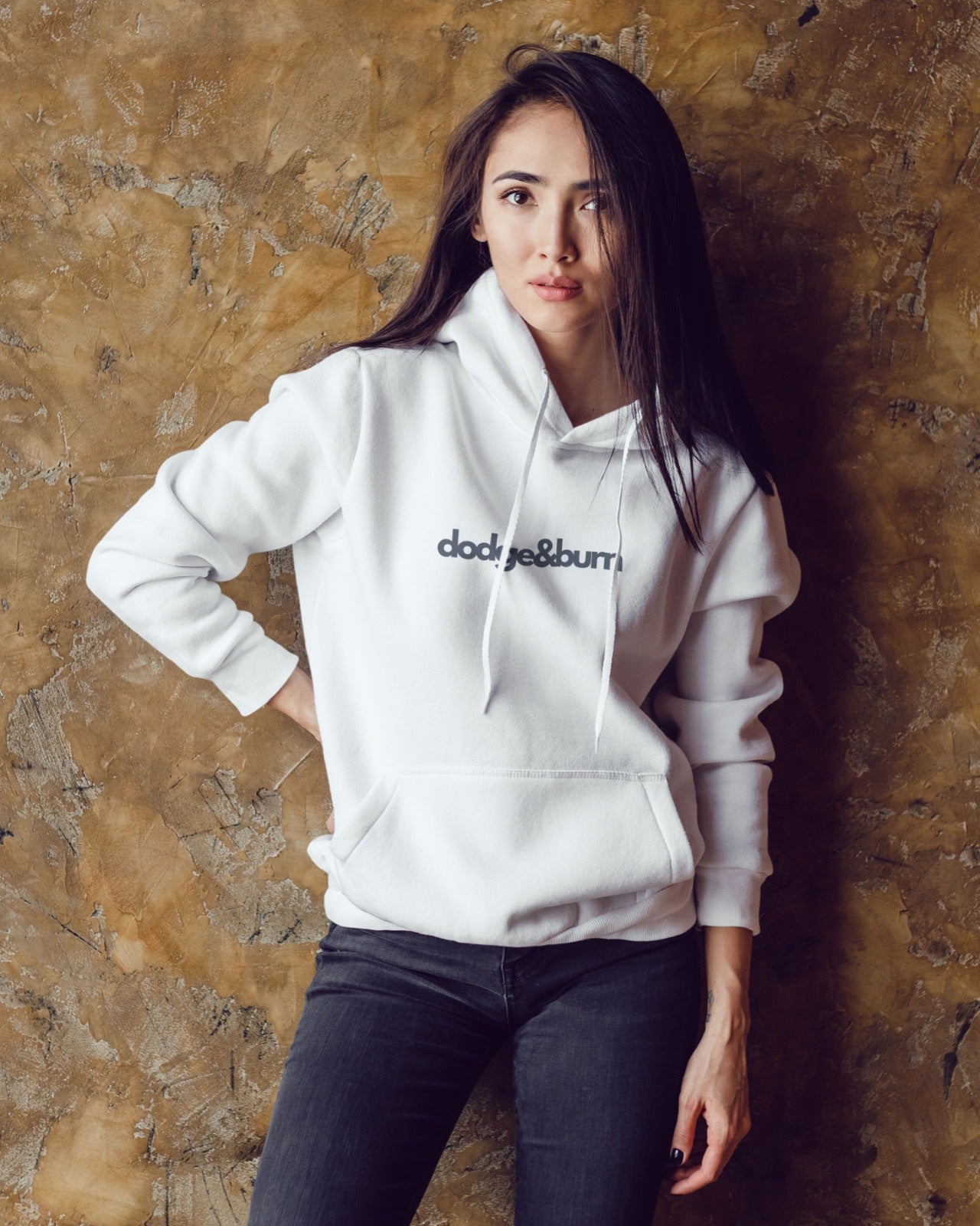 Dodge & Burn Hooded - White Unisex